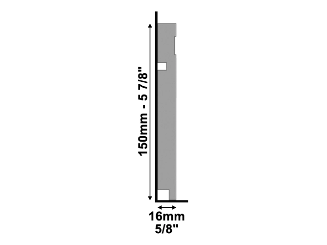 Rodapé Santa Luzia 3480 em Poliestireno - 15cm Preto