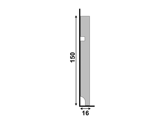 Rodapé Santa Luzia 496 em Poliestireno - 15cm Branco