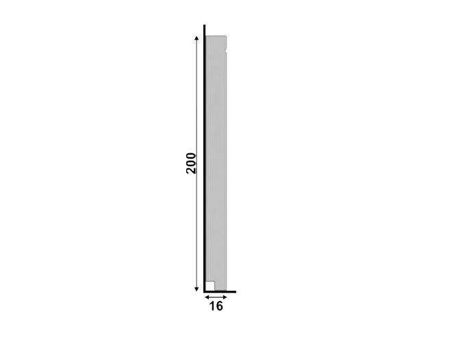 Rodapé Santa Luzia 519 em Poliestireno 20cm Cinza Titanium