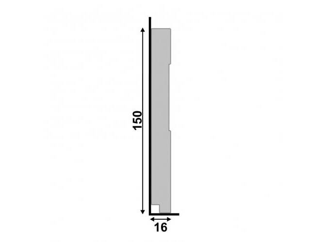 Rodapé Santa Luzia 522 em Poliestireno 15cm Branco