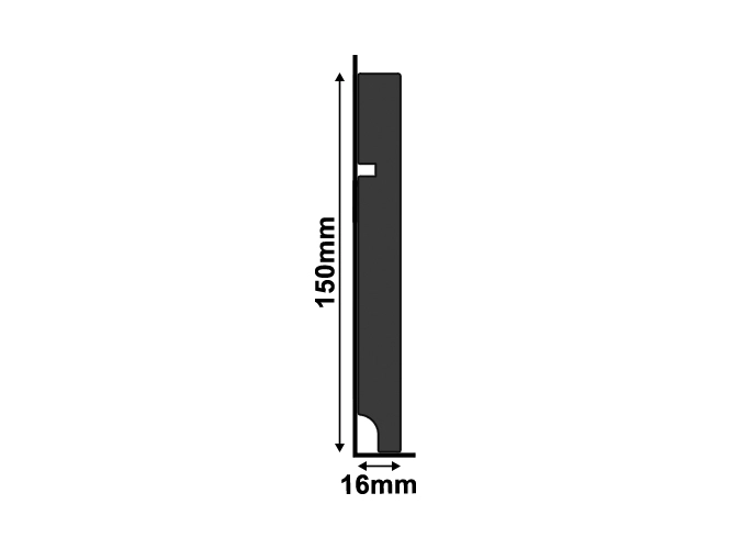 Rodapé Santa Luzia 3496 em Poliestireno 15cm Oxi Preto