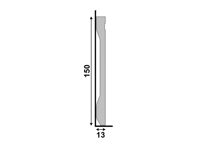 Rodapé Santa Luzia LEV152 em Poliestireno 15cm Branco